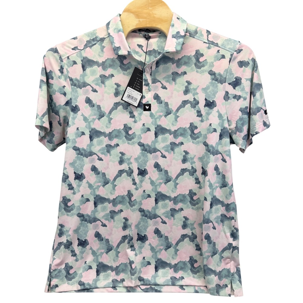 NEW Bad Birdie Core Polo Mirage Oasis Camo Print Golf Shirt Men's XXL